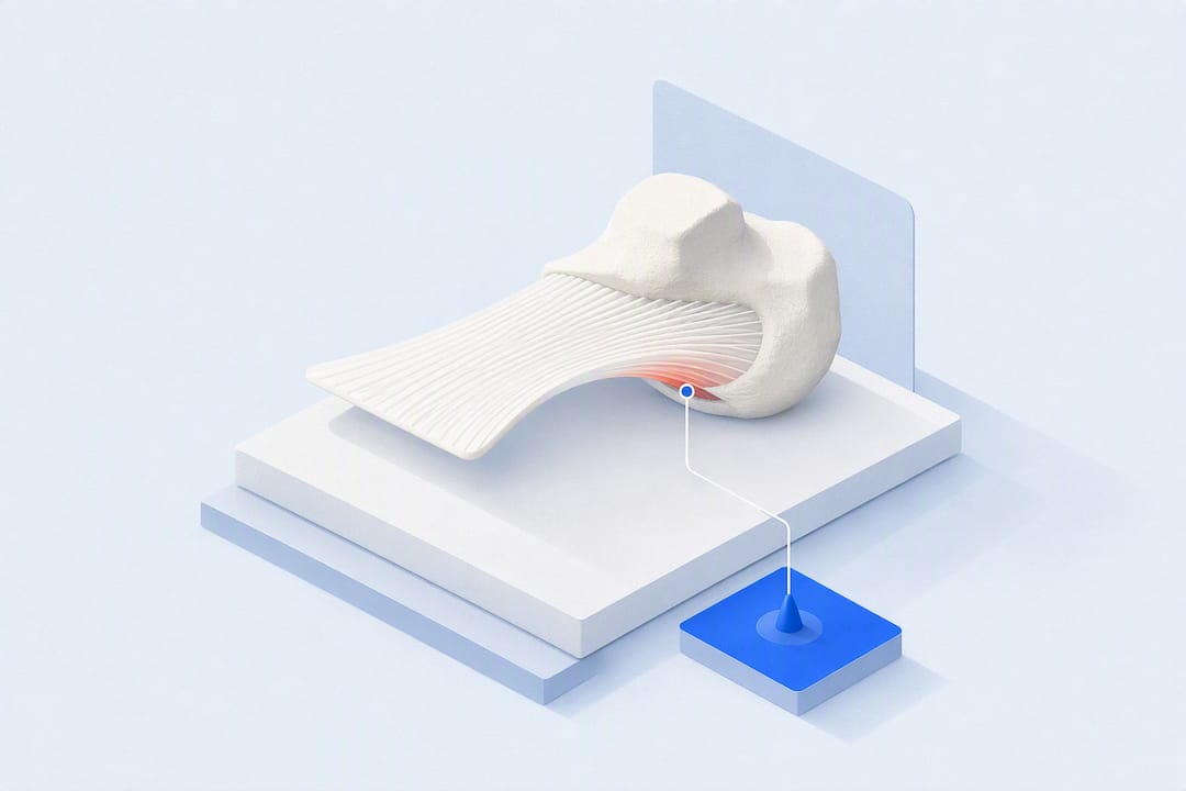 Illustrazione isometrica del calcagno e della fascia plantare